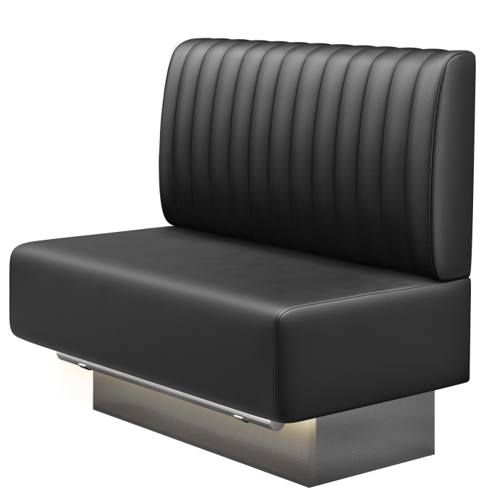 MELISSA | Gastro Hochbank | B:H 100 x 136 cm | Schwarz | Gestreift | Leder | LED