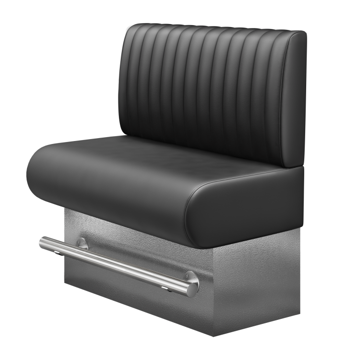 NINVA | Gastro Hochbank | B:H 100 x 126 cm | Schwarz | Gestreift | Leder