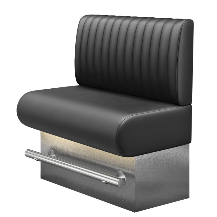 NINVA | Gastro Hochbank | B:H 100 x 136 cm | Schwarz | Gestreift | Leder | LED