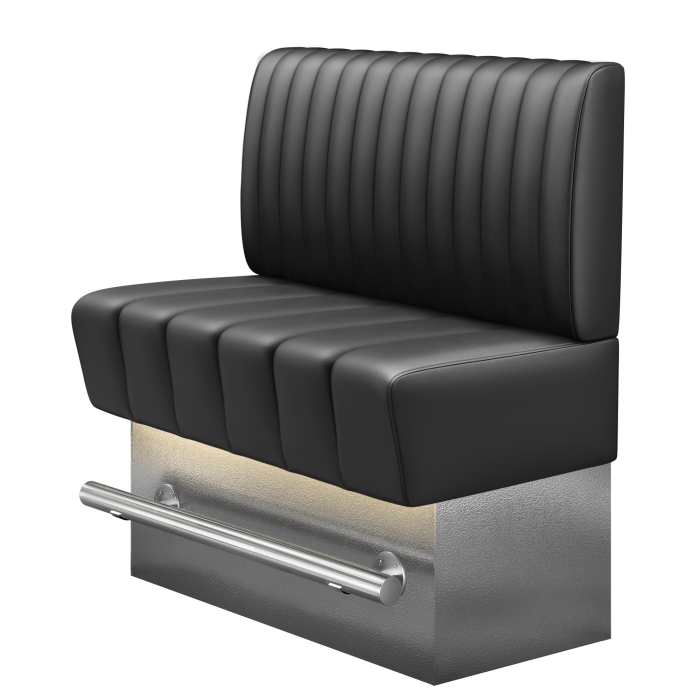 TANJA | Gastro Hochbank | B:H 100 x 136 cm | Schwarz | Gestreift | Leder | LED