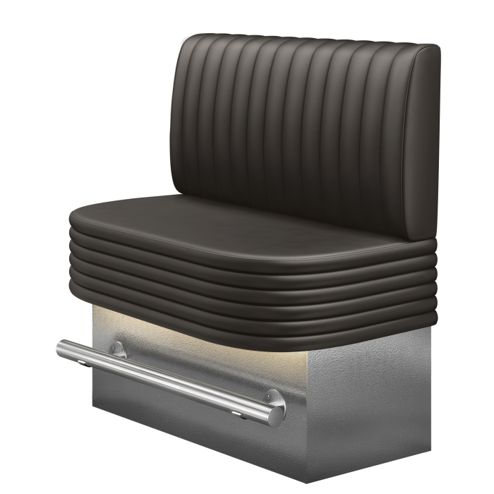 MATTHIAS | Gastro Hochbank | B:H 100 x 126 cm | Braun | Gestreift | Leder | LED