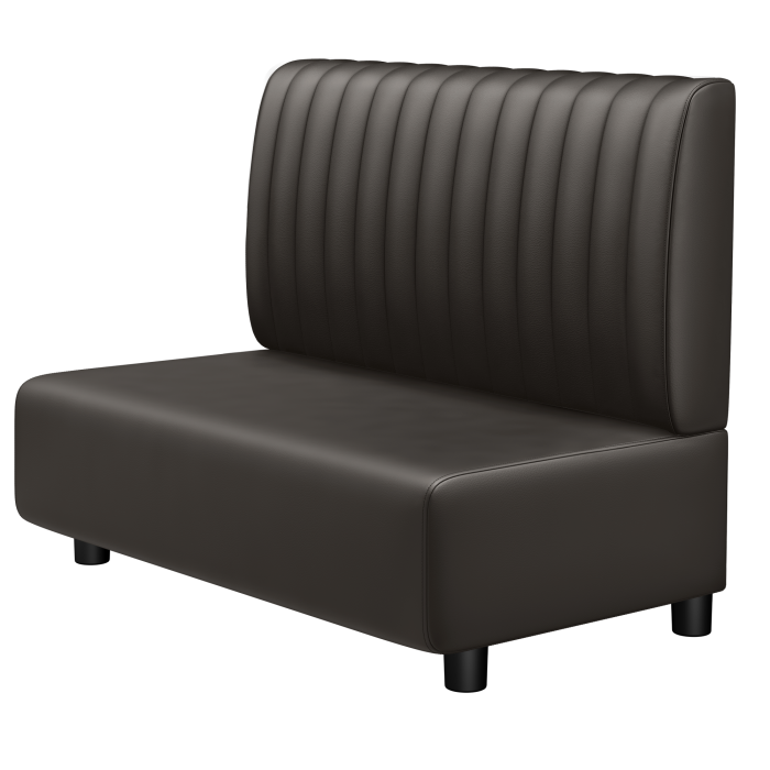 MELISSA | Gastro Lounge Bank | B:H 100 x 94 cm | Braun | Gestreift | Leder