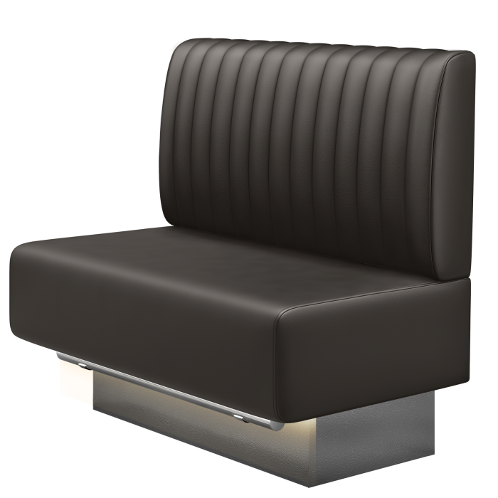 MELISSA | Gastro Hochbank | B:H 100 x 136 cm | Braun | Gestreift | Leder | LED