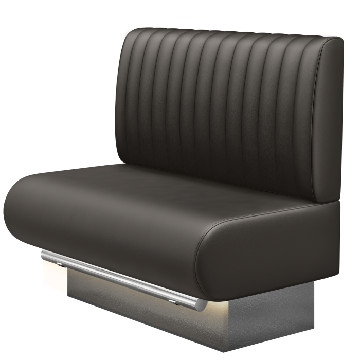 NINVA | Gastro Hochbank | B:H 100 x 126 cm | Braun | Gestreift | Leder | LED
