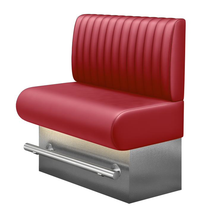 NINVA | Gastro Hochbank | B:H 100 x 126 cm | Rot | Gestreift | Leder | LED