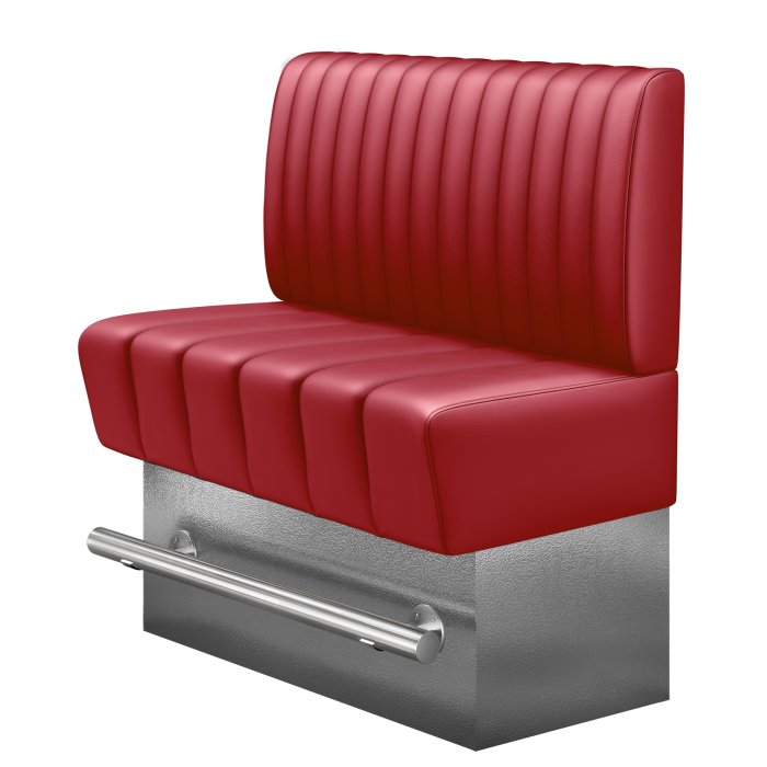 TANJA | Gastro Hochbank | B:H 100 x 126 cm | Rot | Gestreift | Leder