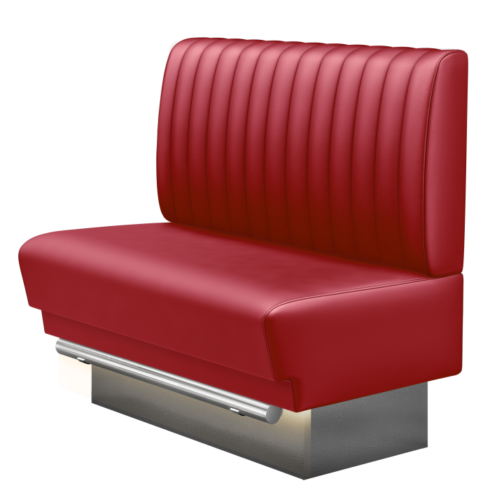 TATJANA | Gastro Hochbank | B:H 100 x 126 cm | Rot | Gestreift | Leder | LED