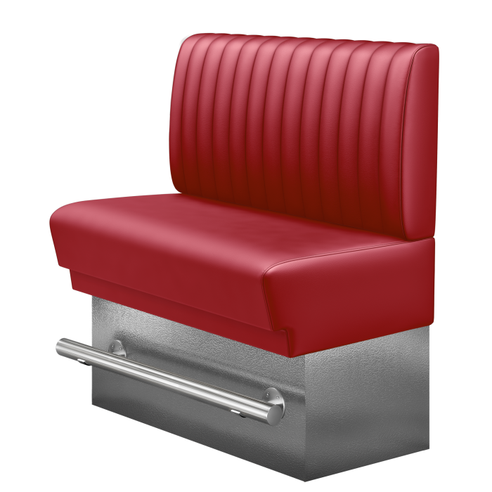TATJANA | Gastro Hochbank | B:H 100 x 136 cm | Rot | Gestreift | Leder