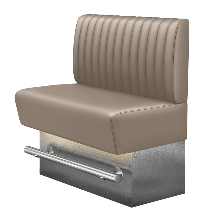 DENVER BIG | Gastro Hochbank | B:H 100 x 136 cm | Taupe | Gestreift | Leder | LED