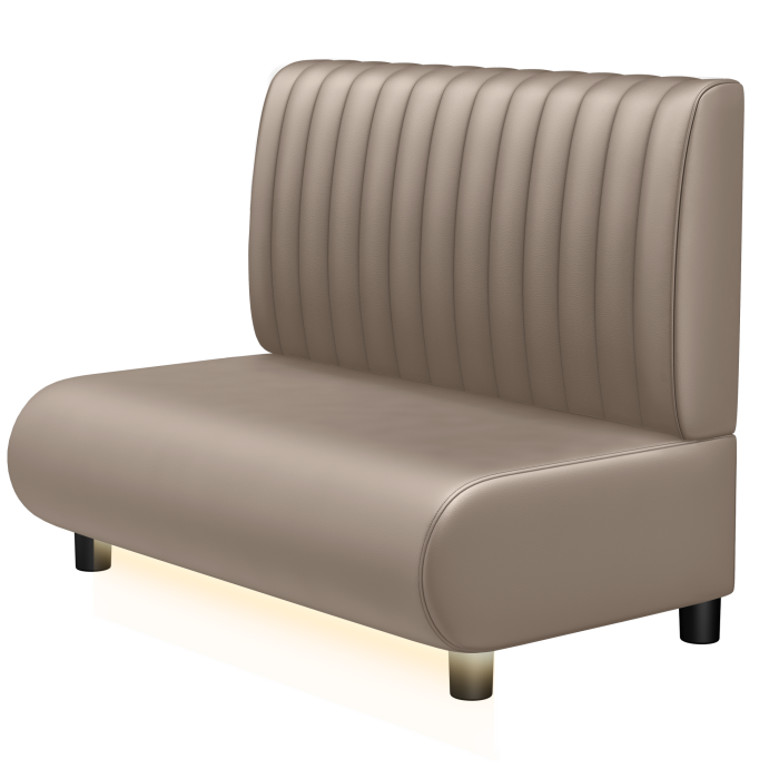 NINVA | Gastro Lounge Bank | B:H 100 x 94 cm | Taupe | Gestreift | Leder | LED