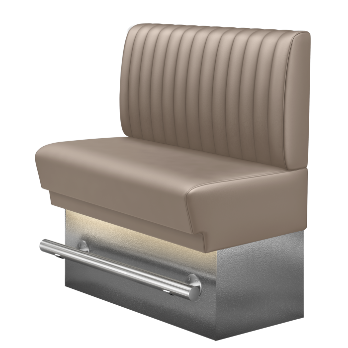 TATJANA | Gastro Hochbank | B:H 100 x 126 cm | Taupe | Gestreift | Leder | LED