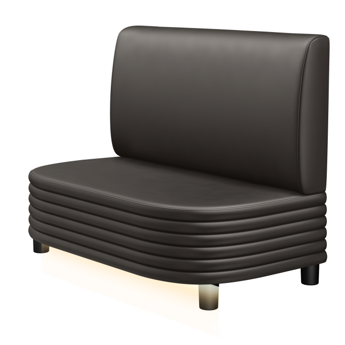 MATTHIAS | Gastrobank | B:H 100 x 103 cm | Braun | Glatt | Leder | LED