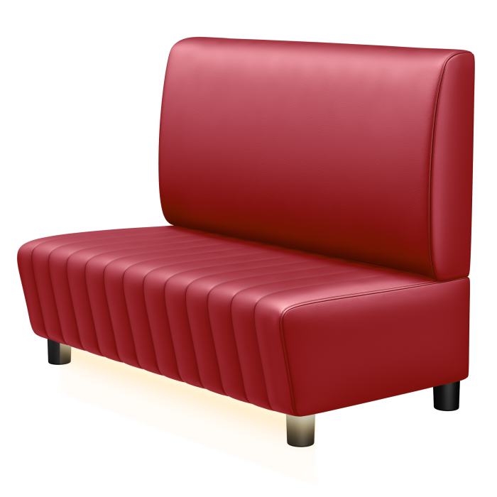 MATILDA | Gastrobank | B:H 100 x 103 cm | Rot | Glatt | Leder | LED
