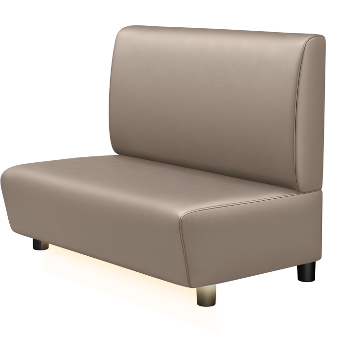 DENVER BIG | Gastrobank | B:H 100 x 103 cm | Taupe | Glatt | Leder | LED
