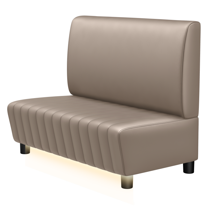 MATILDA | Gastrobank | B:H 100 x 103 cm | Taupe | Glatt | Leder | LED
