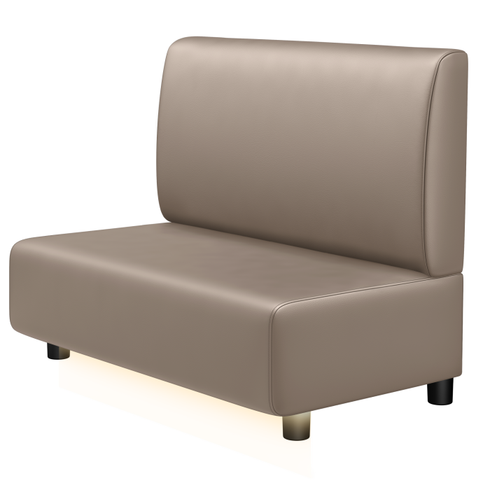 MELISSA | Gastrobank | B:H 100 x 103 cm | Taupe | Glatt | Leder | LED