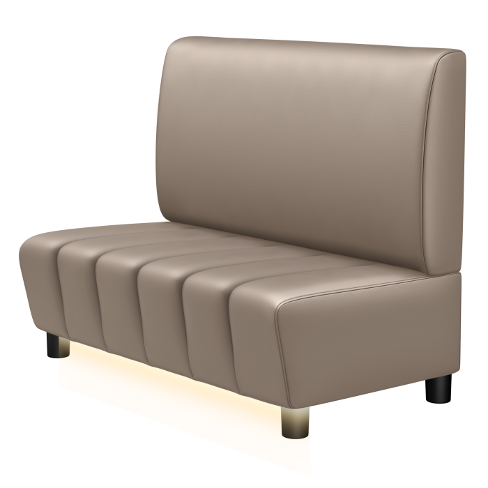 TANJA | Gastrobank | B:H 100 x 103 cm | Taupe | Glatt | Leder | LED