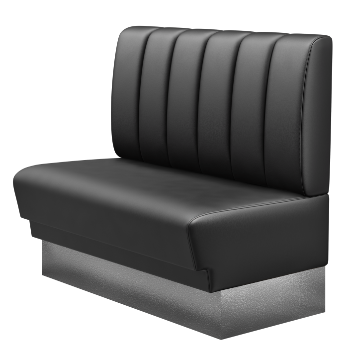 TATJANA | Gastrobank | B:H 100 x 103 cm | Schwarz | Gestreift | Leder