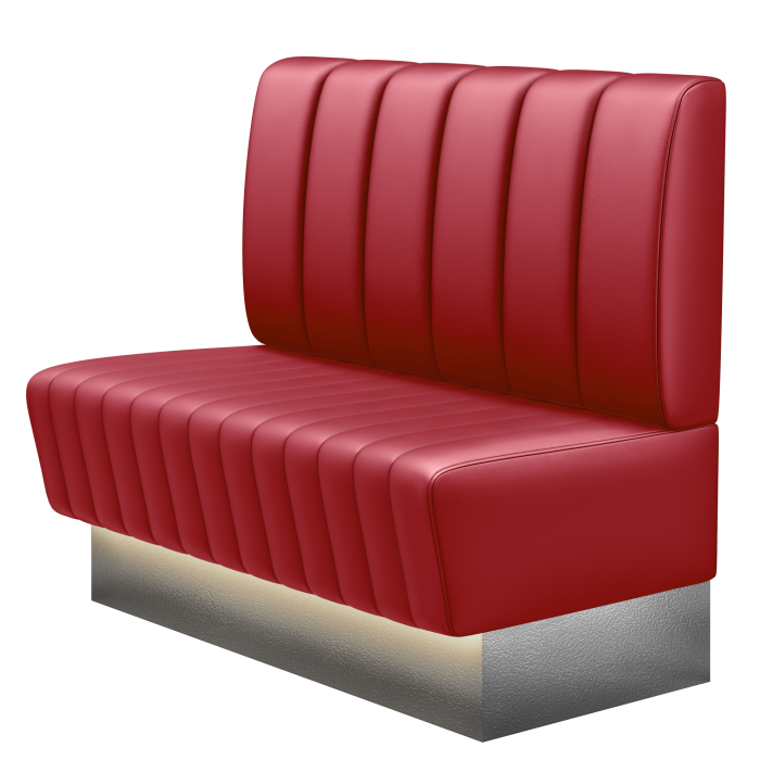 MATILDA | Gastrobank | B:H 100 x 103 cm | Rot | Gestreift | Leder | LED