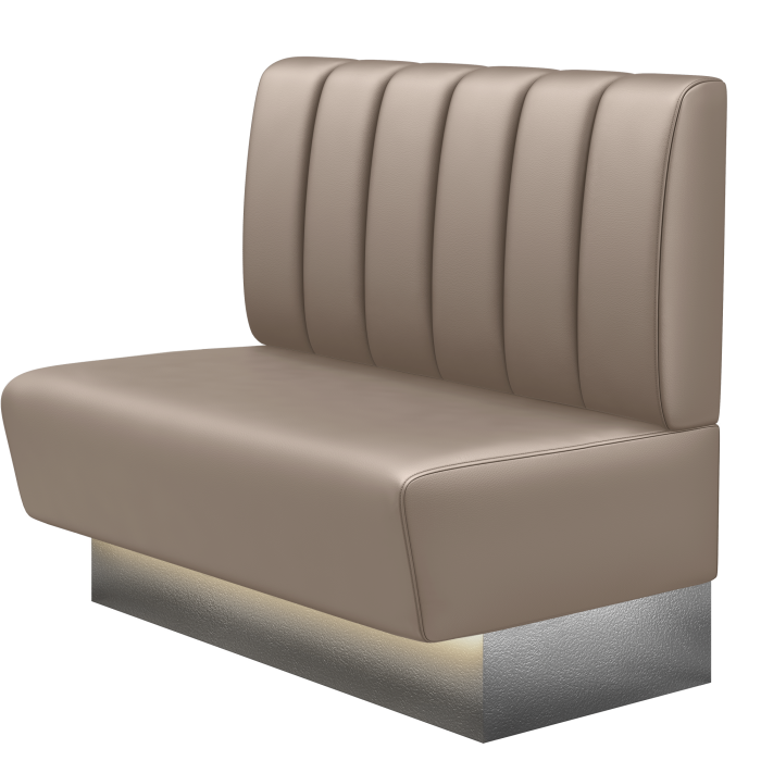 DENVER BIG | Gastrobank | B:H 100 x 103 cm | Taupe | Gestreift | Leder | LED