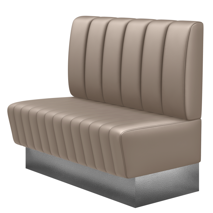 MATILDA | Gastrobank | B:H 100 x 103 cm | Taupe | Gestreift | Leder