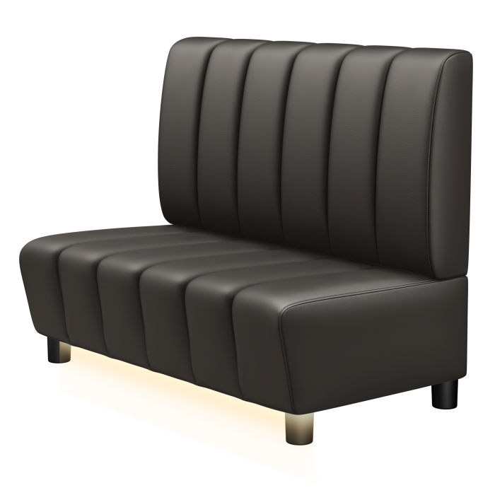 TANJA | Gastrobank | B:H 100 x 103 cm | Braun | Gestreift | Leder | LED