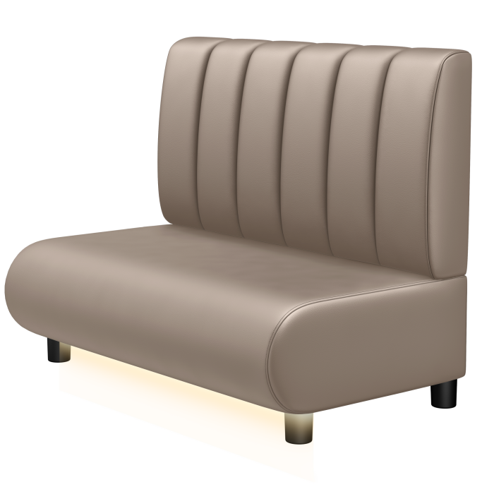 NINVA | Gastrobank | B:H 100 x 103 cm | Taupe | Gestreift | Leder | LED