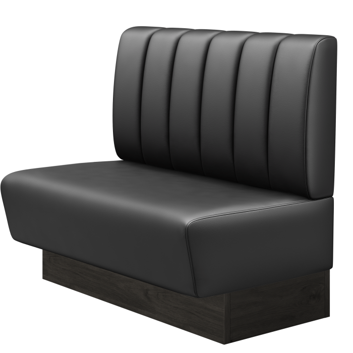 DENVER BIG | Gastrobank | B:H 100 x 103 cm | Schwarz | Gestreift | Leder