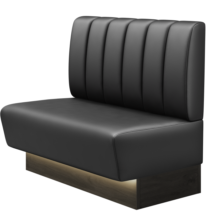 DENVER BIG | Gastrobank | B:H 100 x 103 cm | Schwarz | Gestreift | Leder | LED