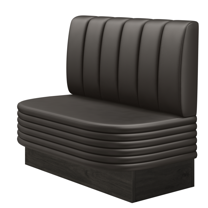 MATTHIAS | Gastrobank | B:H 100 x 103 cm | Braun | Gestreift | Leder