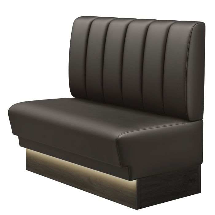 TATJANA | Gastrobank | B:H 100 x 103 cm | Braun | Gestreift | Leder | LED