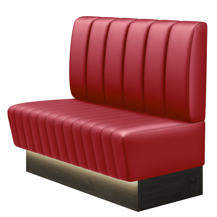 MATILDA | Gastrobank | B:H 100 x 103 cm | Rot | Gestreift | Leder | LED