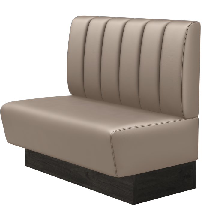 DENVER BIG | Gastrobank | B:H 100 x 103 cm | Taupe | Gestreift | Leder