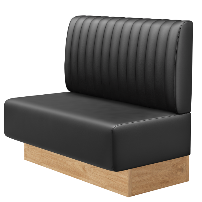 MELISSA | Gastrobank | B:H 100 x 103 cm | Schwarz | Gestreift | Leder