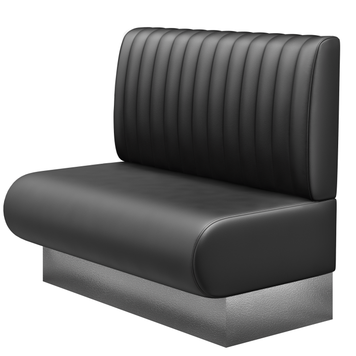 NINVA | Gastrobank | B:H 100 x 103 cm | Schwarz | Gestreift | Leder