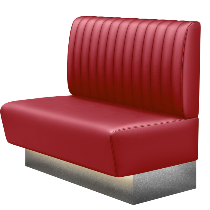 DENVER BIG | Gastrobank | B:H 100 x 103 cm | Rot | Gestreift | Leder | LED