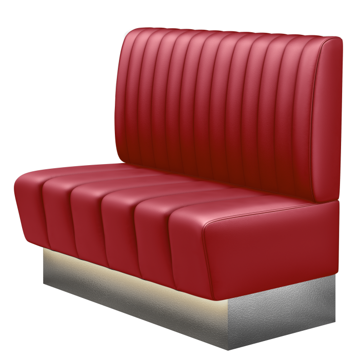 TANJA | Gastrobank | B:H 100 x 103 cm | Rot | Gestreift | Leder | LED