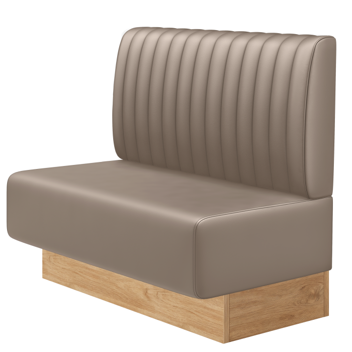 MELISSA | Gastrobank | B:H 100 x 103 cm | Taupe | Gestreift | Leder