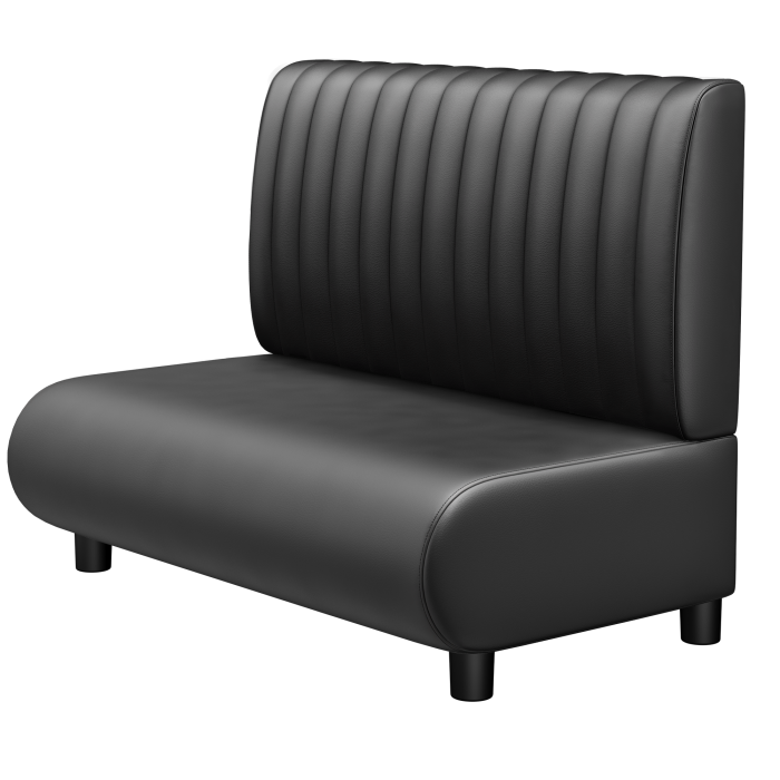 NINVA | Gastrobank | B:H 100 x 103 cm | Schwarz | Gestreift | Leder