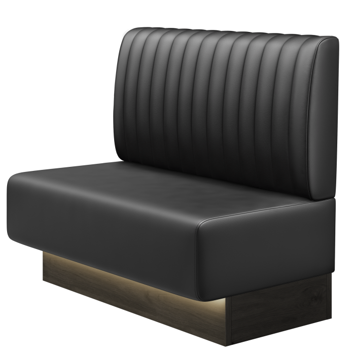 MELISSA | Gastrobank | B:H 100 x 103 cm | Schwarz | Gestreift | Leder | LED