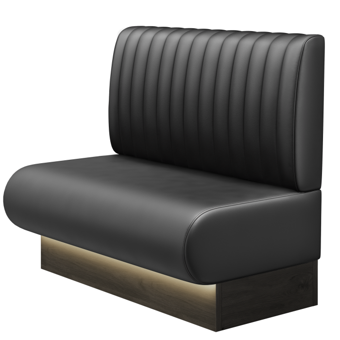 NINVA | Gastrobank | B:H 100 x 103 cm | Schwarz | Gestreift | Leder | LED