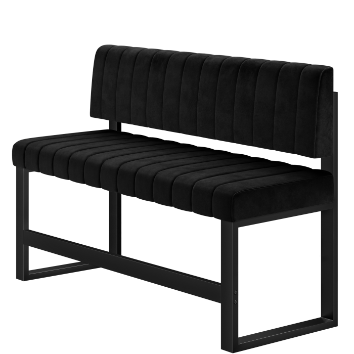 Allen | Hochbank | B:H 100 x 92 cm | Schwarz | Gestreift | Samt
