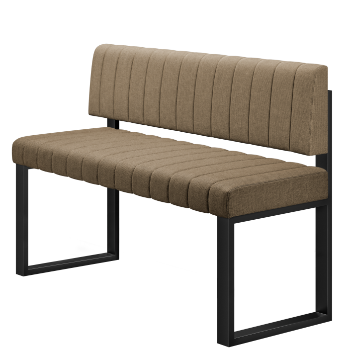 Allen | Hochbank | B:H 160 x 102 cm | Taupe | Gestreift | Stoff/Textil
