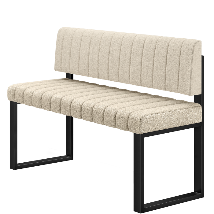 Allen | Hochbank | B:H 160 x 102 cm | Beige | Gestreift | Teddystoff
