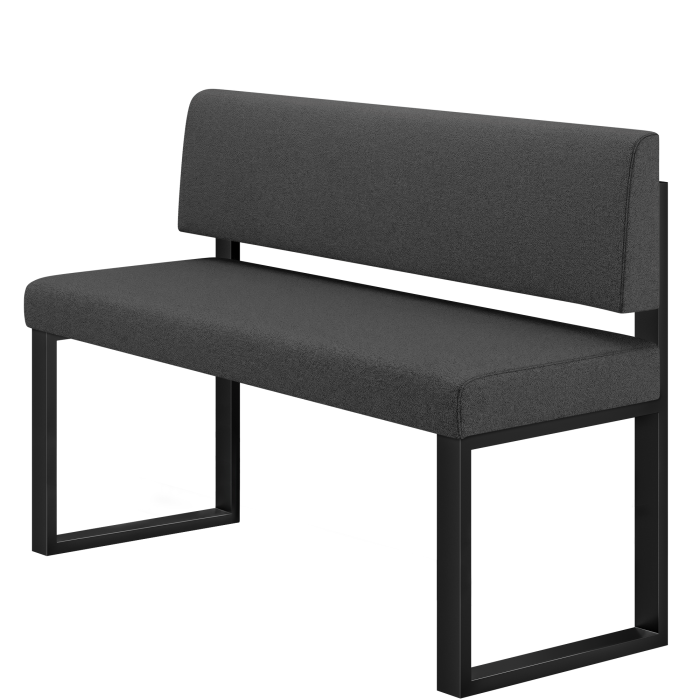 Areo | Hochbank | B:H 140 x 102 cm | Dunkel Grau | Glatt | Teddystoff
