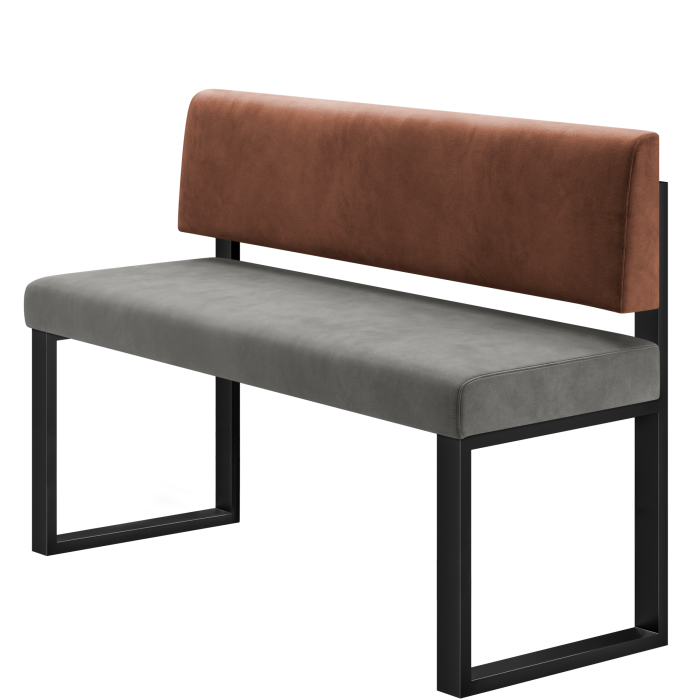 Areo | Hochbank | B:H 160 x 92 cm | Grau | Glatt | Samt