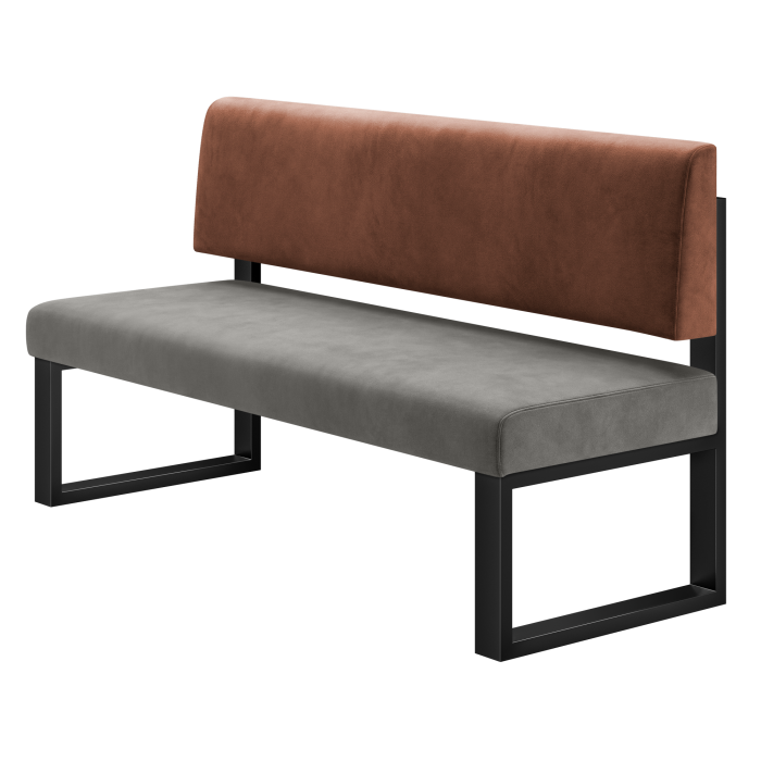 Areo | Sitzbank | B:H 180 x 72 cm | Grau | Glatt | Samt