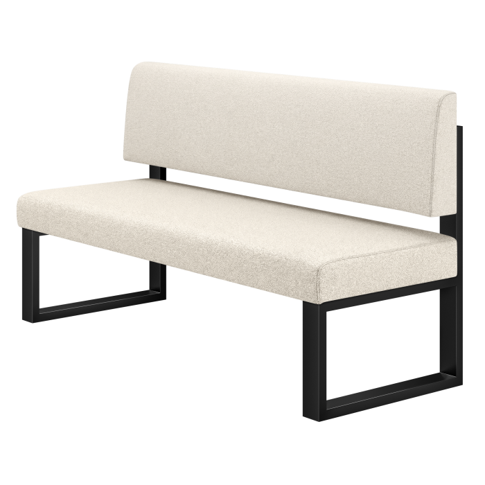 Areo | Sitzbank | B:H 200 x 72 cm | Creme | Glatt | Teddystoff