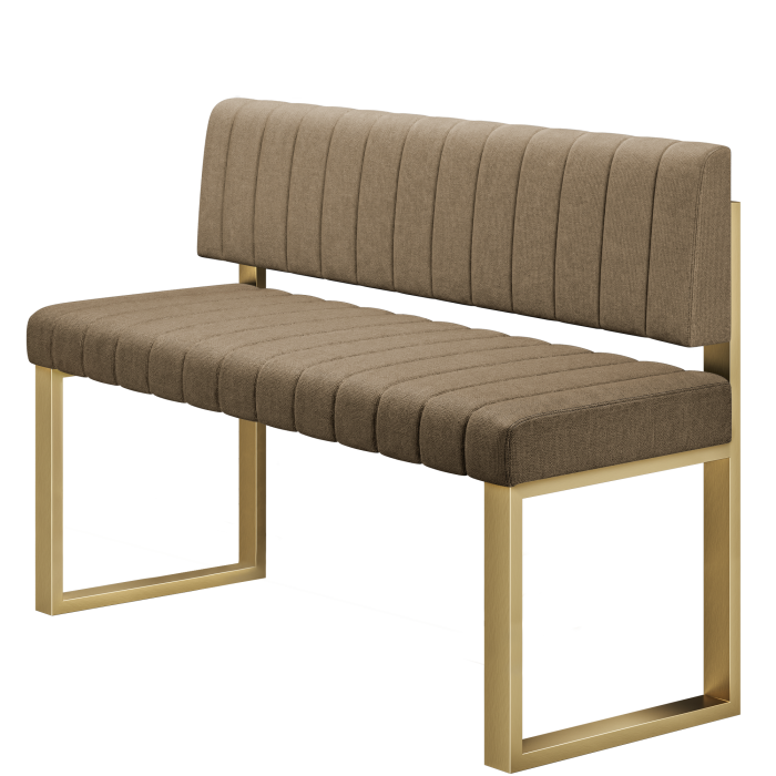 Allen | Hochbank | B:H 100 x 102 cm | Taupe | Gestreift | Stoff/Textil