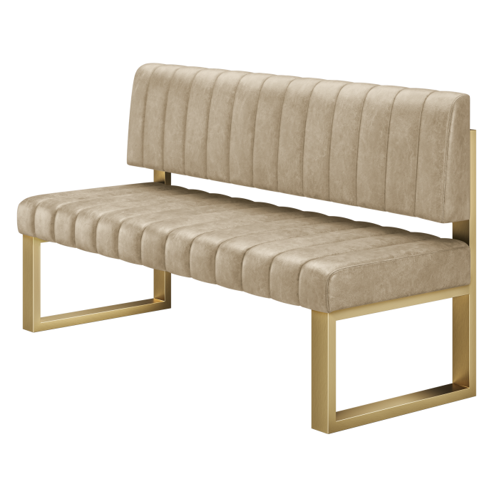 Allen | Sitzbank | B:H 120 x 72 cm | Beige | Gestreift | Leder